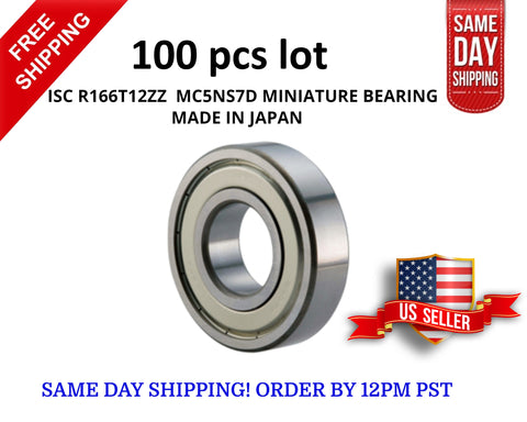 LOT OF 100 ISC R166T12ZZ  MC3NS7D MINIATURE BALL BEARING