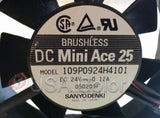 SANYO DENKI BRUSHLESS FAN DC SAN ACE 32  24V .12A MODEL 109P0924H101