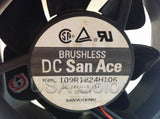 SANYO DENKI BRUSHLESS FAN DC SAN ACE 24V .25A MODEL 109R1224H106