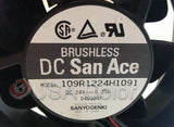 SANYO DENKI BRUSHLESS FAN DC SAN ACE 24V .25A MODEL 109R1224H1091 MINILAB