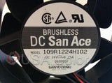 SANYO DENKI BRUSHLESS FAN DC SAN ACE 24V .25A MODEL 109R1224H102 MINILAB