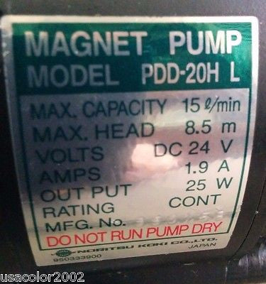 NORITSU KOKI MAGNET PUMP W405846 MODEL PDD-20H L FOR NORITSU FUJI GRETAG