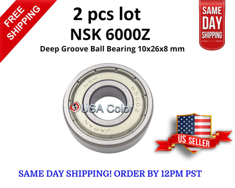 LOT OF 2 NSK 6000z bearing Deep groove ball bearings 10x26x8mm 6000 Z