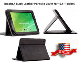 iDeaUSA Portfolio 10 - Black Leather Portfolio Cover for 10 inch Tablets